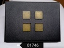 BOTONERA DE 4 BOTONES AMERICANA - PLACA TEXTURED BLACK / MARCO TEXTURED BLACK / BOTONES BRASS ANTIQUE