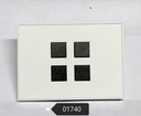 BOTONERA DE 4 BOTONES AMERICANA - PLACA TEXTURED WITHE / MARCO TEXTURED WITHE / BOTONES TEXTURED BLACK