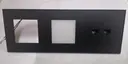 PLACA PARA CONTACTO + LUMINARIA + DOBLE UTP CATEGORIA 6 EUROPEA TEXTURED BLACK