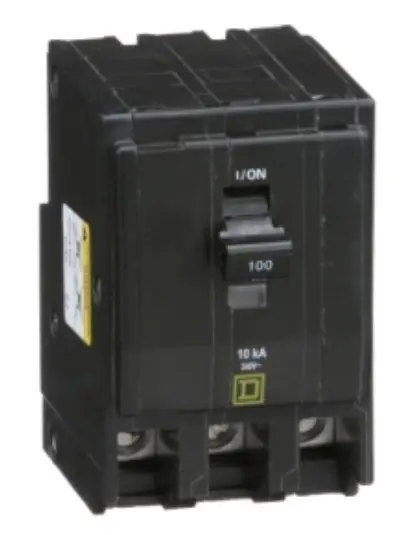 INTERRUPTOR TERMOMAGNETICO 3 POLOS 100A ENCHUFABLE NEGRO