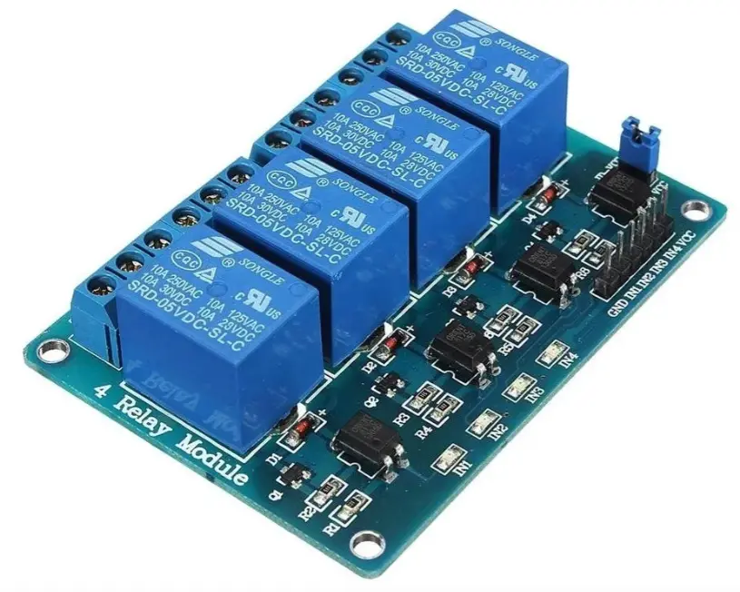 MODULO RELEVADOR DE 4 CANALES DE 12V CON CONTROL REMOTO