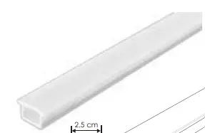 MICA DIFUSA RECTANGULAR CERRADA PARA PERFIL ILUPA3030 DE 3 METROS